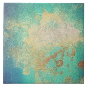 Aristoteles blauw-blauwgroen beige gerijpt tegeltje