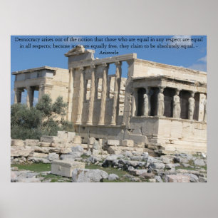 Aristoteles citaat met foto van de Acropolis Poster