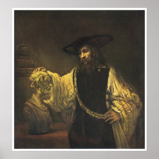 Aristoteles die de buste van Homer overdenkt, 1653 Poster (Voorkant)