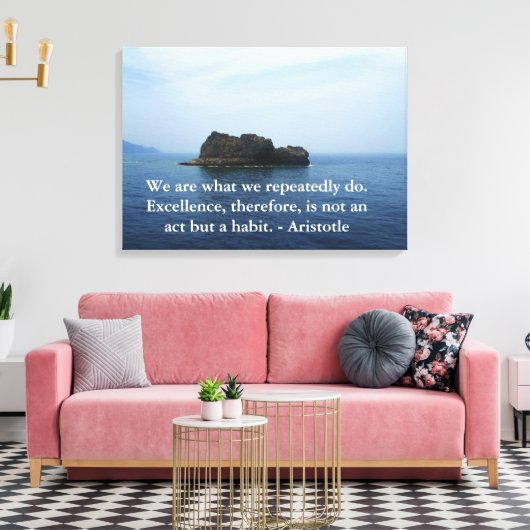 Aristoteles Excellence Quotation Canvas Afdruk (Insitu (Woonkamer))