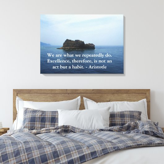 Aristoteles Excellence Quotation Canvas Afdruk (Insitu (Slaapkamer))