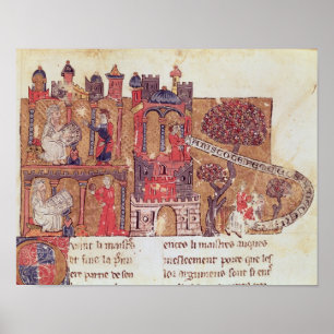 Aristoteles instrueert Alexander de Grote in Poster