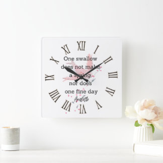 Aristoteles lente citaat decoratie voor thuis vierkante klok