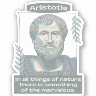 Aristoteles portret en citaat sticker