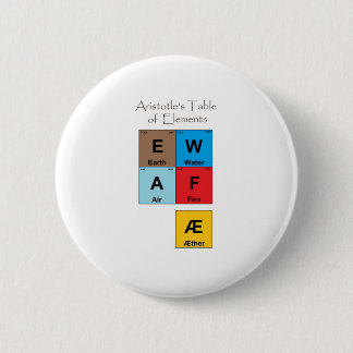 Aristoteles's lijst van elementen ronde button 5,7 cm