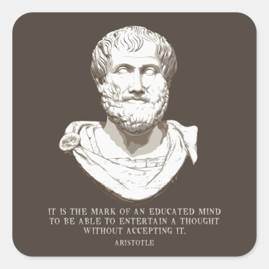 Aristotle Educate Mind Vierkante Sticker (Voorkant)