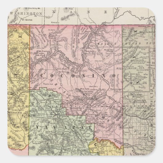 Arizona 4 vierkante sticker (Voorkant)