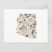 Arizona  Afbeelding Map Antiek Arizonan Chart Briefkaart (Voorkant)