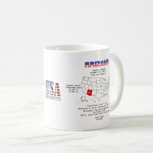 Arizona American staat op een kaart en nuttige inf Koffiemok