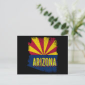 Arizona AZ State Flag Map Souvenir 70s Briefkaart (Staand voorkant)