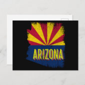 Arizona AZ State Flag Map Souvenir 70s Briefkaart (Voorkant / Achterkant)