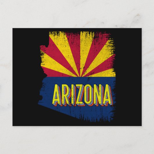 Arizona AZ State Flag Map Souvenir 70s Briefkaart (Voorkant)