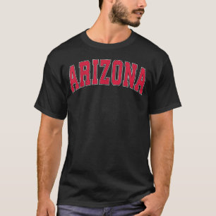 Arizona Az Vintage Atletiek Rood Sport Stijl 80S T-shirt