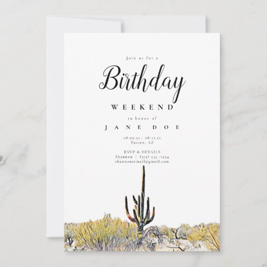 Arizona Birthday Weekend Invitation (Devant)