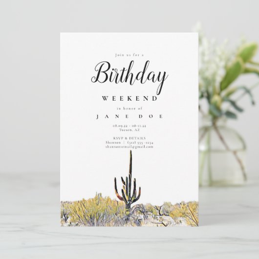 Arizona Birthday Weekend Invitation (Debout devant)
