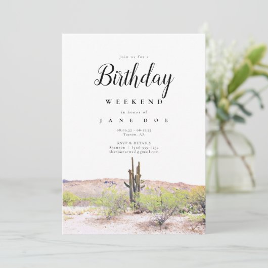 Arizona Birthday Weekend Invitation (Debout devant)