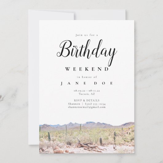 Arizona Birthday Weekend Invitation (Devant)