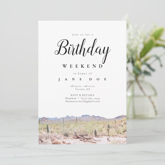 Arizona Birthday Weekend Invitation (Debout devant)
