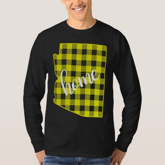 Arizona Buffalo Plaid Home State Country Yellow Pl T-shirt (Voorkant)