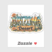 Arizona Cactus Desert Sticker | Southwest Decal (Vel)