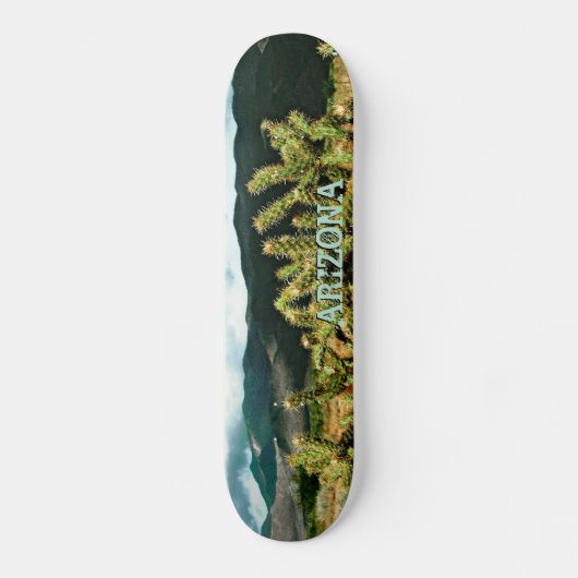 Arizona Cactus en Mountains Photo Skateboard Deck (Voorkant)