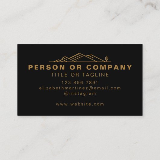 Arizona cactus landschapsarchitectuur of onroerend visitekaartje (Achterkant)