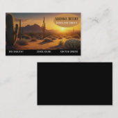 Arizona Cactus Sunset Carte de visite du désert (Devant / Derrière)