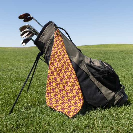 Arizona Checkerboard Maroon and Gold Golfhanddoek (Groen)