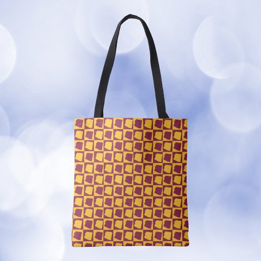 Arizona Checkered Maroon and Gold Pattern Draagtas