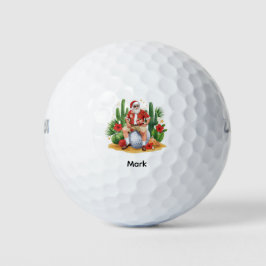 Arizona Christmas CactusSanta Claus on golf ball  Golfballen