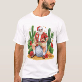 Arizona Christmas with Santa Claus on golf ball  T-shirt
