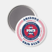 Arizona Circle Typographie Souvenir Magnet (Recto/Verso)