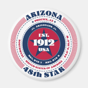 Arizona Circle Typographie Souvenir Magnet