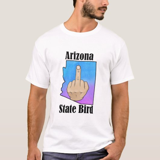 Arizona couleur du doigt central de t-shirt de l'É (Devant)