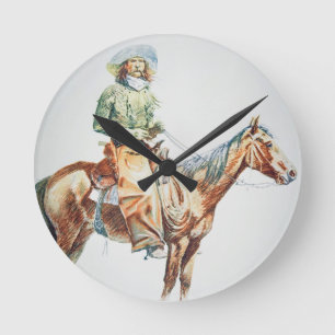 Arizona Cowboy, 1901 (papier voor wasbakkerij) Ronde Klok