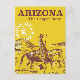Arizona de kopestaat vintage reisposter briefkaart