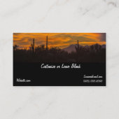 Arizona Desert Cactus Sunset Carte de visite (Dos)
