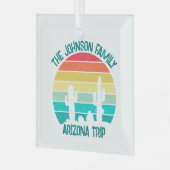 Arizona Desert Cactus Sunset gepersonaliseerd Glas Ornament (Voorkant links)