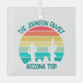 Arizona Desert Cactus Sunset gepersonaliseerd Glas Ornament (Voorkant)
