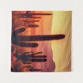 Arizona Desert cactus sunset Wandkleed (Voorkant (horizontaal))