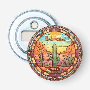 Arizona Desert Cactus Waterverf Button Flesopener