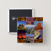 Arizona Desert Collage Vierkante Button 5,1 Cm (Voorkant /achterkant)