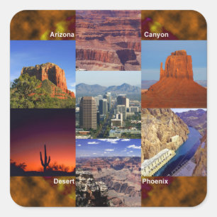 Arizona Desert Collage Vierkante Sticker