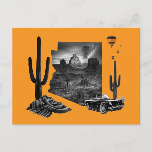Arizona Desert Dream in Black and White Briefkaart (Voorkant)