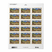 Arizona Desert Mountain Scenery Barn Boards Beige Etiket (Full Sheet)