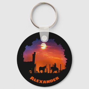 ARIZONA DESERT NACHT COWBOY TRAIL KEY RING SLEUTELHANGER