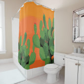 Arizona Desert Prickly Pear Floral Douche rideau (En situation)