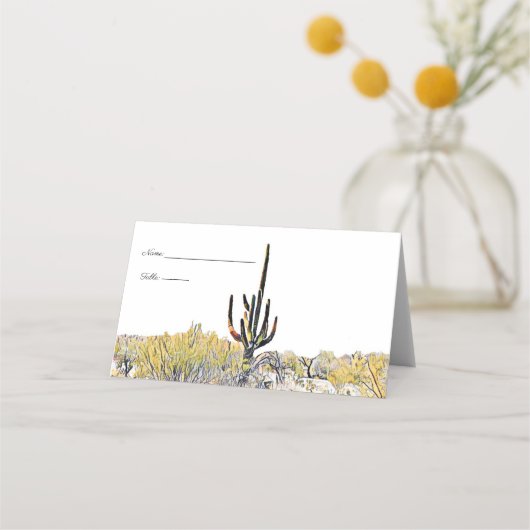 Arizona Desert Saguaro Cactus Place Cards (Voorkant)