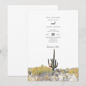 Arizona Désert Saguaro Faire-part de mariage (Devant / Derrière)