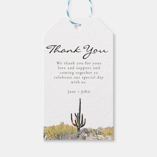 Arizona Desert Saguaro Gift Label Cadeaulabel (Voorkant)